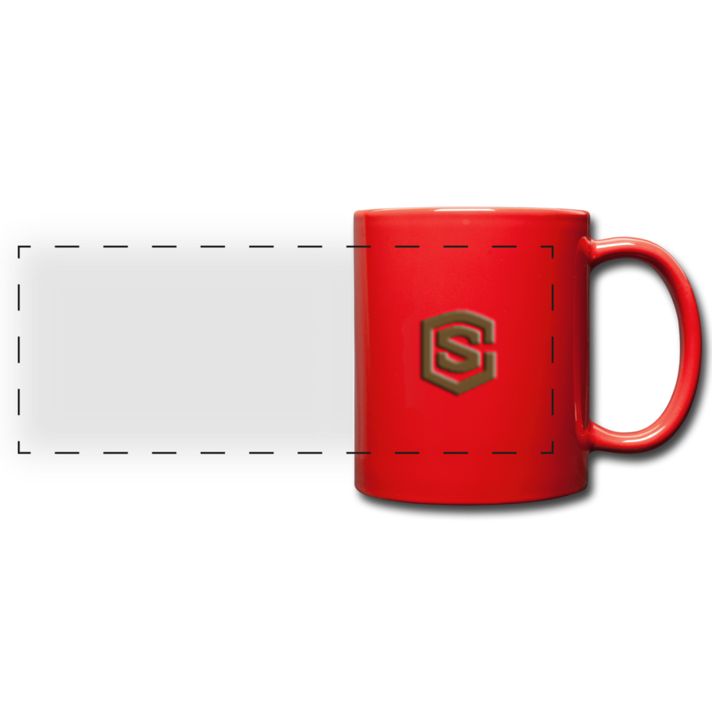 Full Color Panoramic Mug WITH BROWN LOGO - red