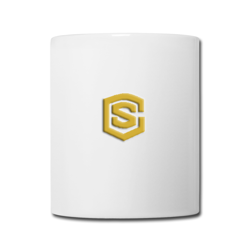 Coffee/Tea Mug WITH GOLD LOGO - white