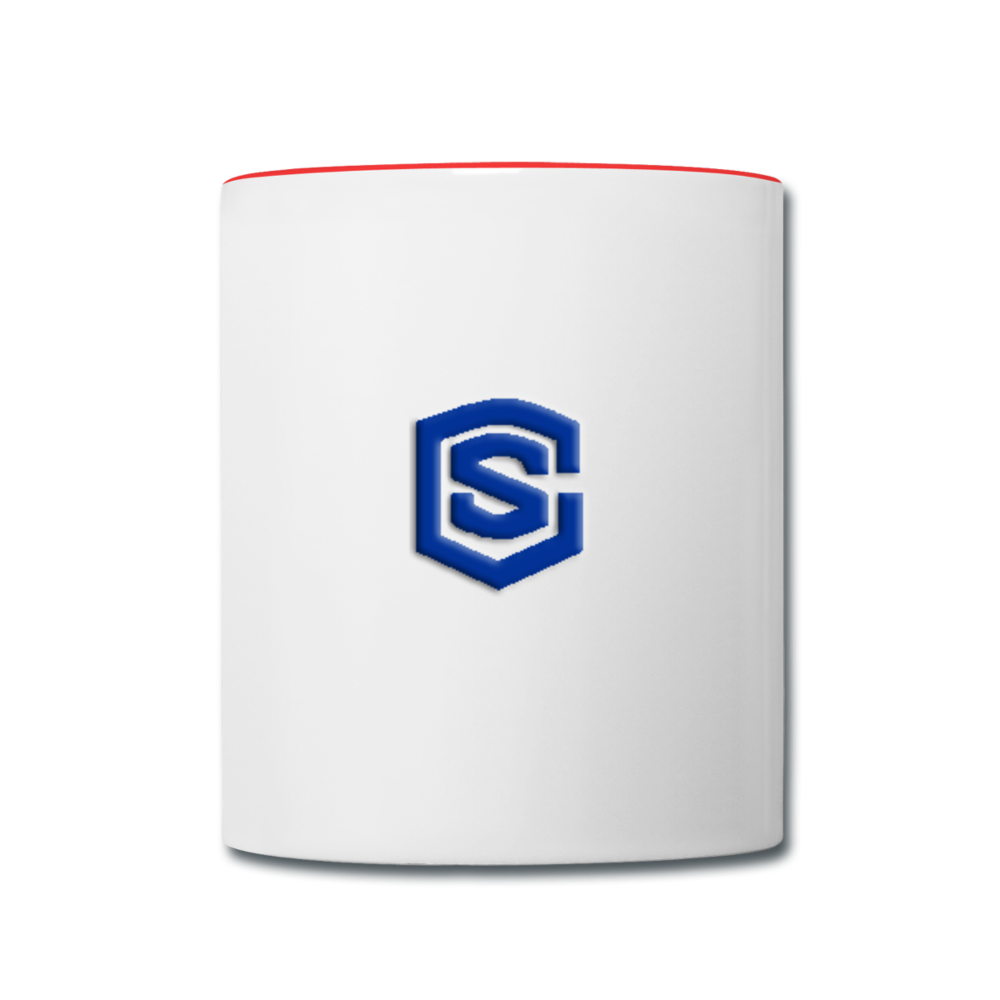 Contrast Coffee Mug WITH BLUE LOGO - white/red