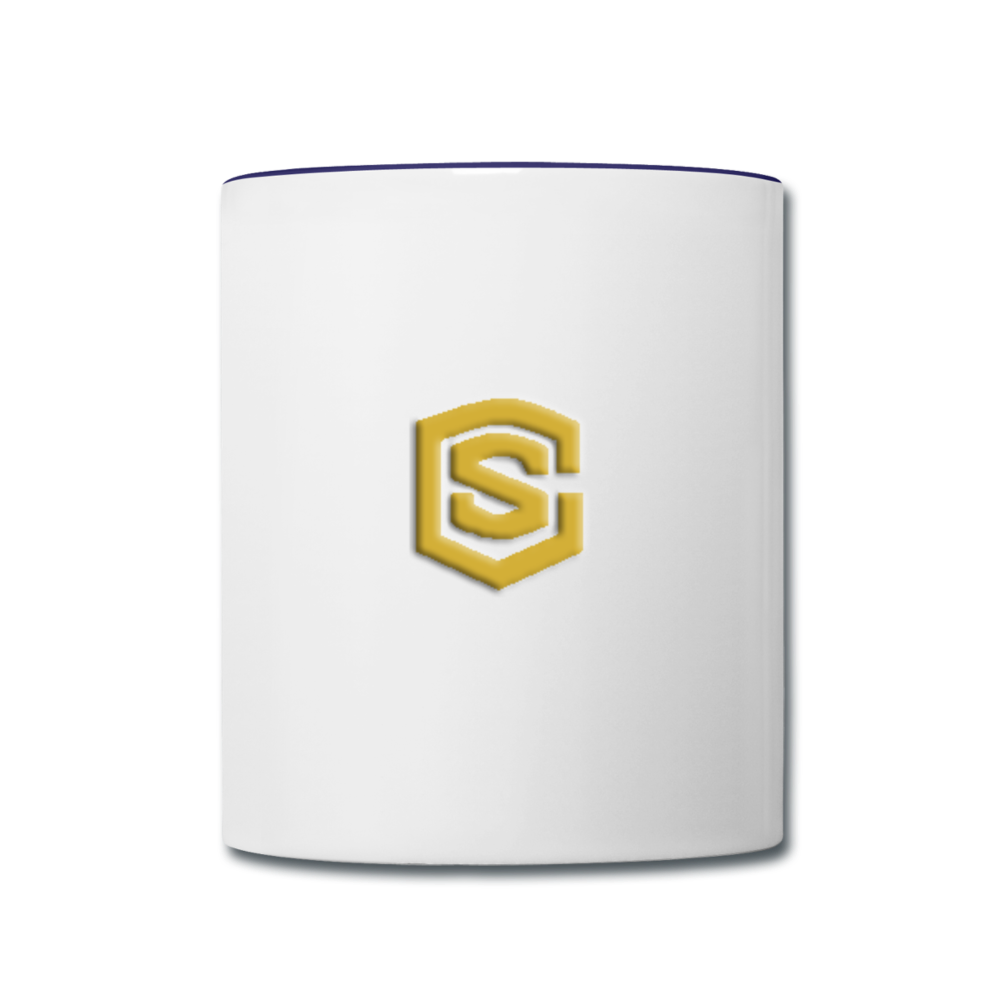 Contrast Coffee Mug WITH GOLD LOGO - white/cobalt blue
