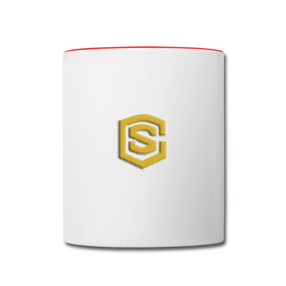 Contrast Coffee Mug WITH GOLD LOGO - white/red