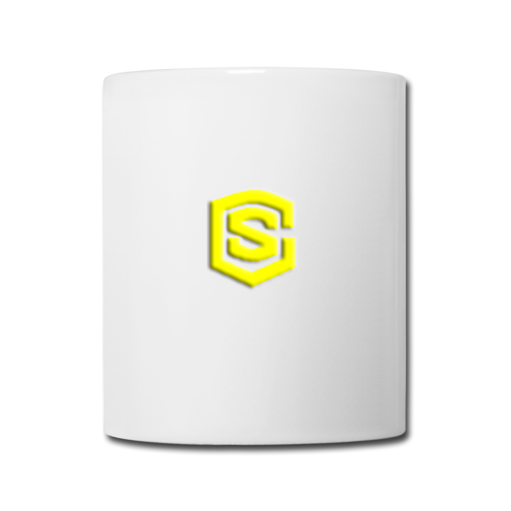 Coffee/Tea Mug WITH YELLOW LOGO - white