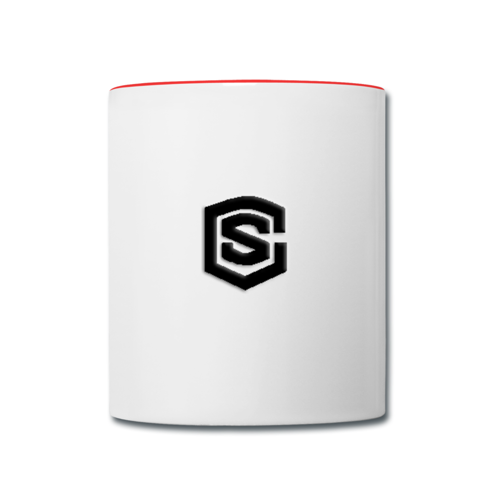 Contrast Coffee Mug WITH BLACK LOGO - white/red