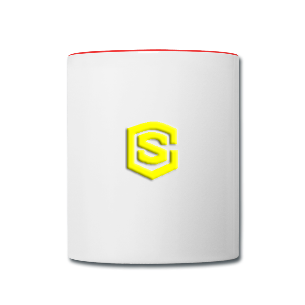 Contrast Coffee Mug WITH YELLOW LOGO - white/red