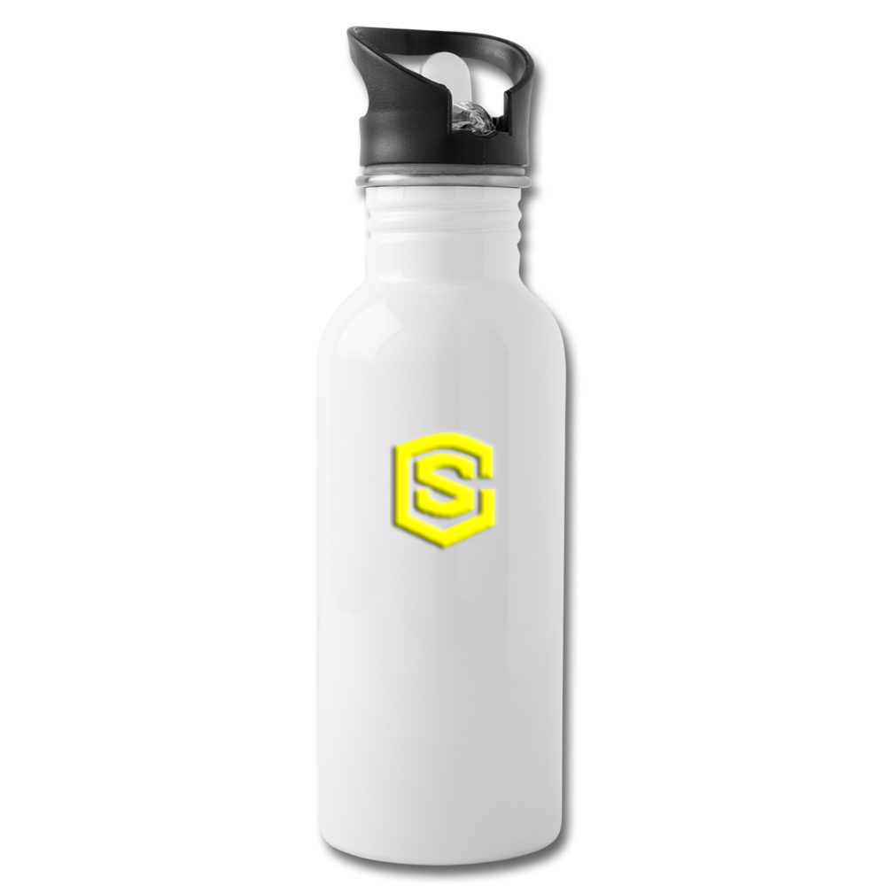 Water Bottle WITH YELLOW LOGO - white