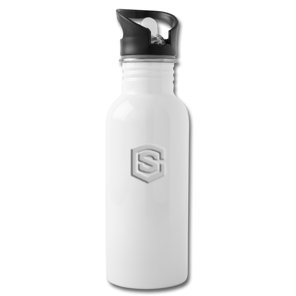 Water Bottle WITH SILIVER LOGO - white