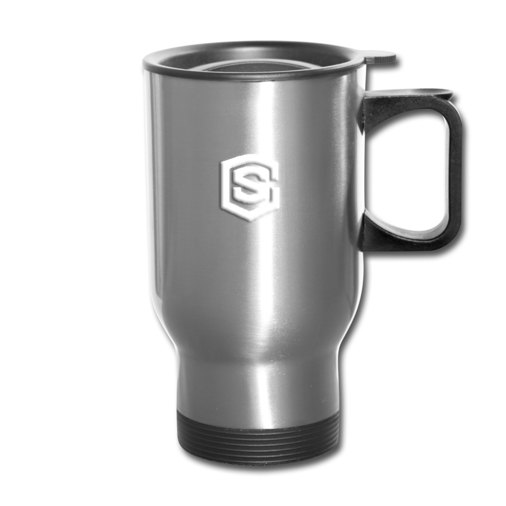 Travel Mug WITH WHITE LOGO - silver