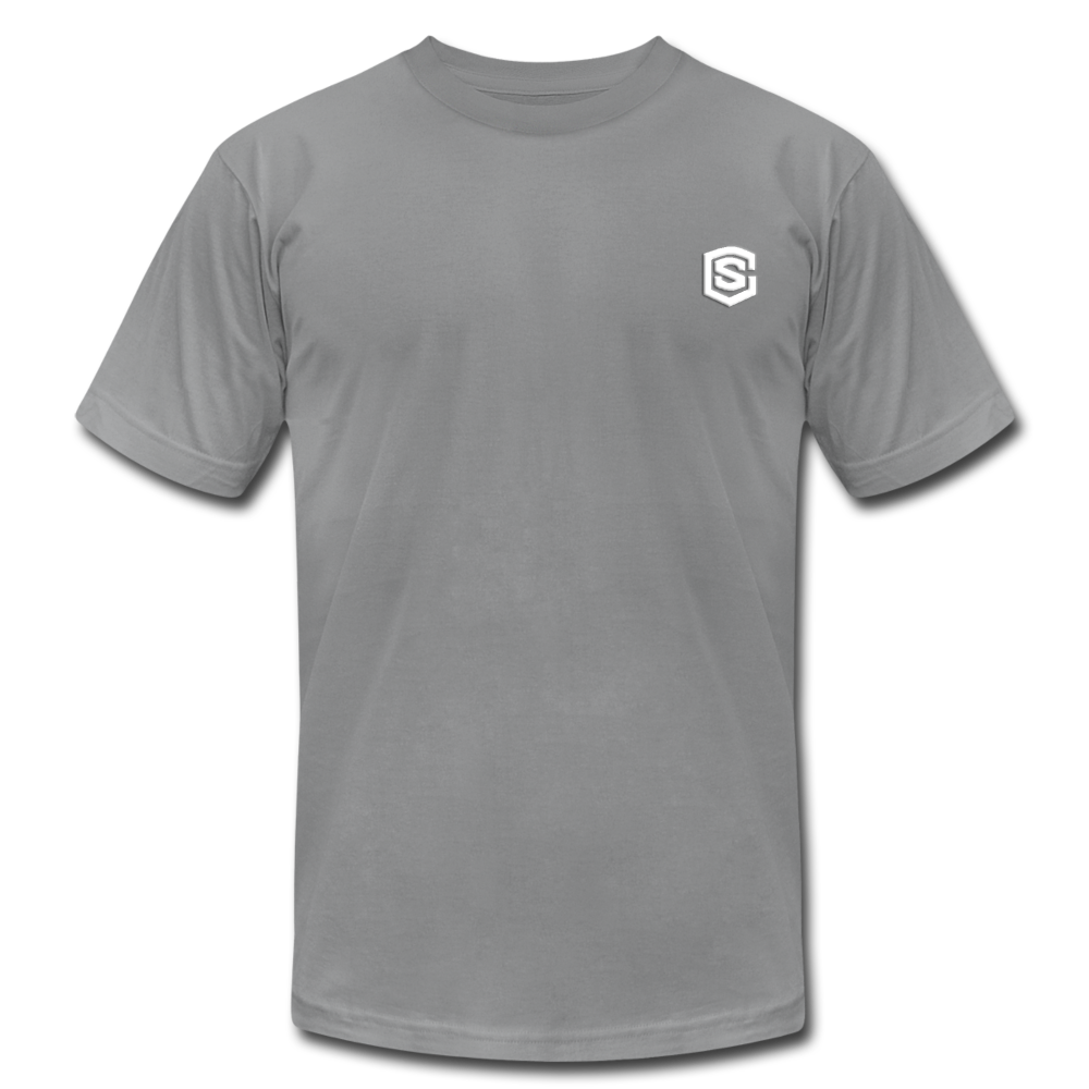Unisex Jersey T-Shirt by Bella + Canvas WITH WHITE LOGO - slate