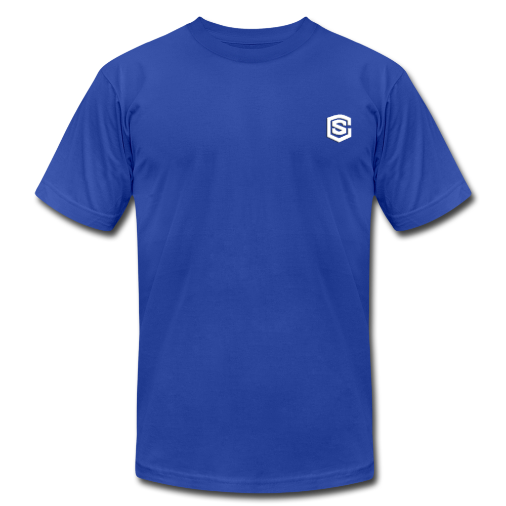 Unisex Jersey T-Shirt by Bella + Canvas WITH WHITE LOGO - royal blue
