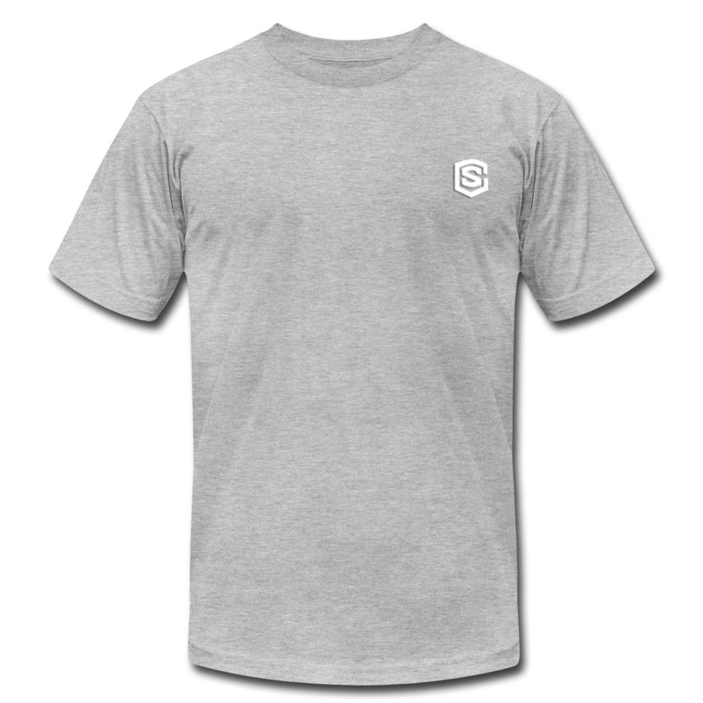 Unisex Jersey T-Shirt by Bella + Canvas WITH WHITE LOGO - heather gray