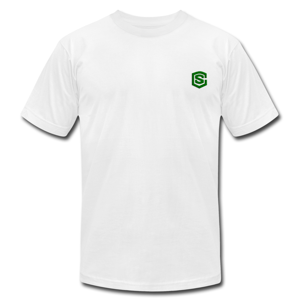 Unisex Jersey T-Shirt by Bella + Canvas WITH GREEN LOGO - white