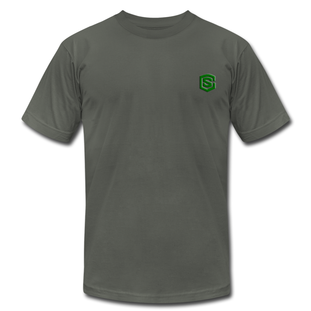Unisex Jersey T-Shirt by Bella + Canvas WITH GREEN LOGO - asphalt