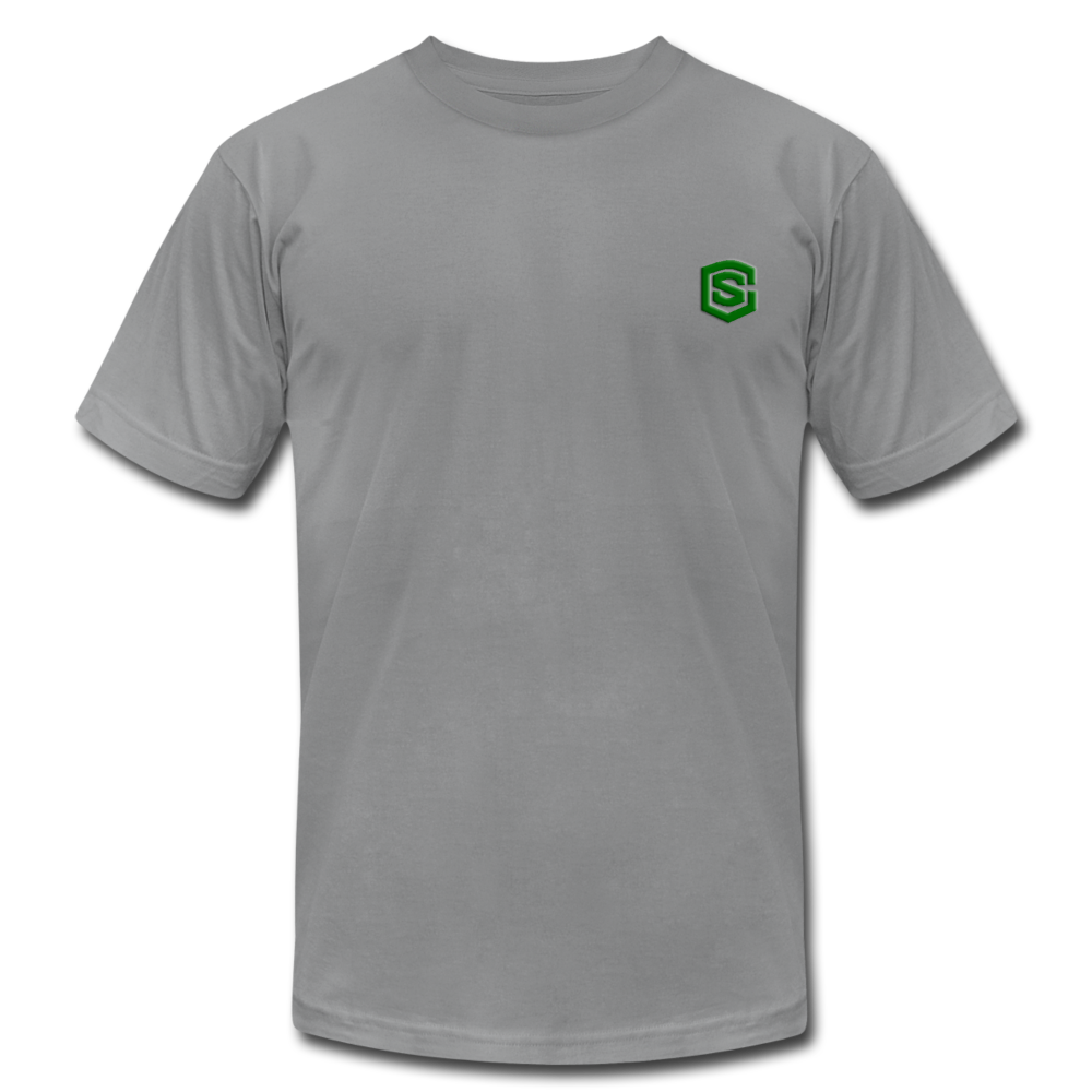 Unisex Jersey T-Shirt by Bella + Canvas WITH GREEN LOGO - slate