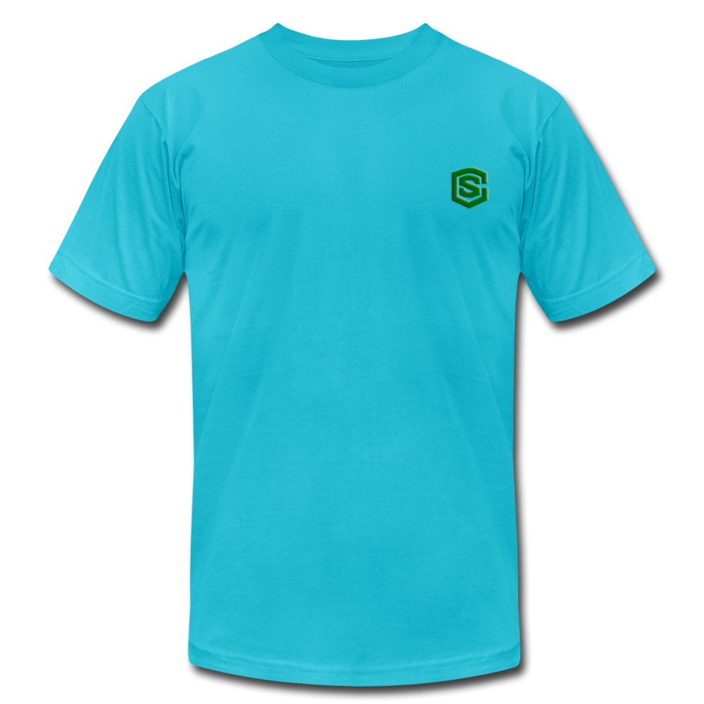 Unisex Jersey T-Shirt by Bella + Canvas WITH GREEN LOGO - turquoise