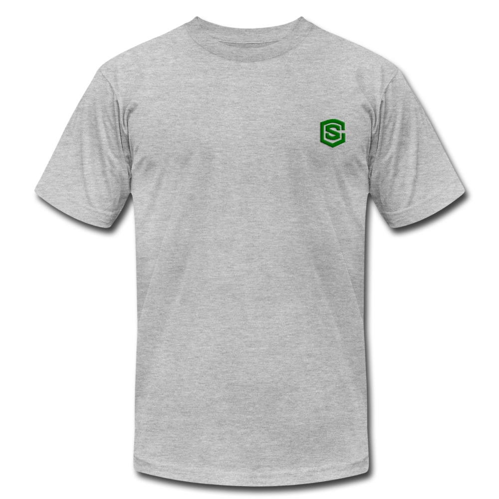 Unisex Jersey T-Shirt by Bella + Canvas WITH GREEN LOGO - heather gray