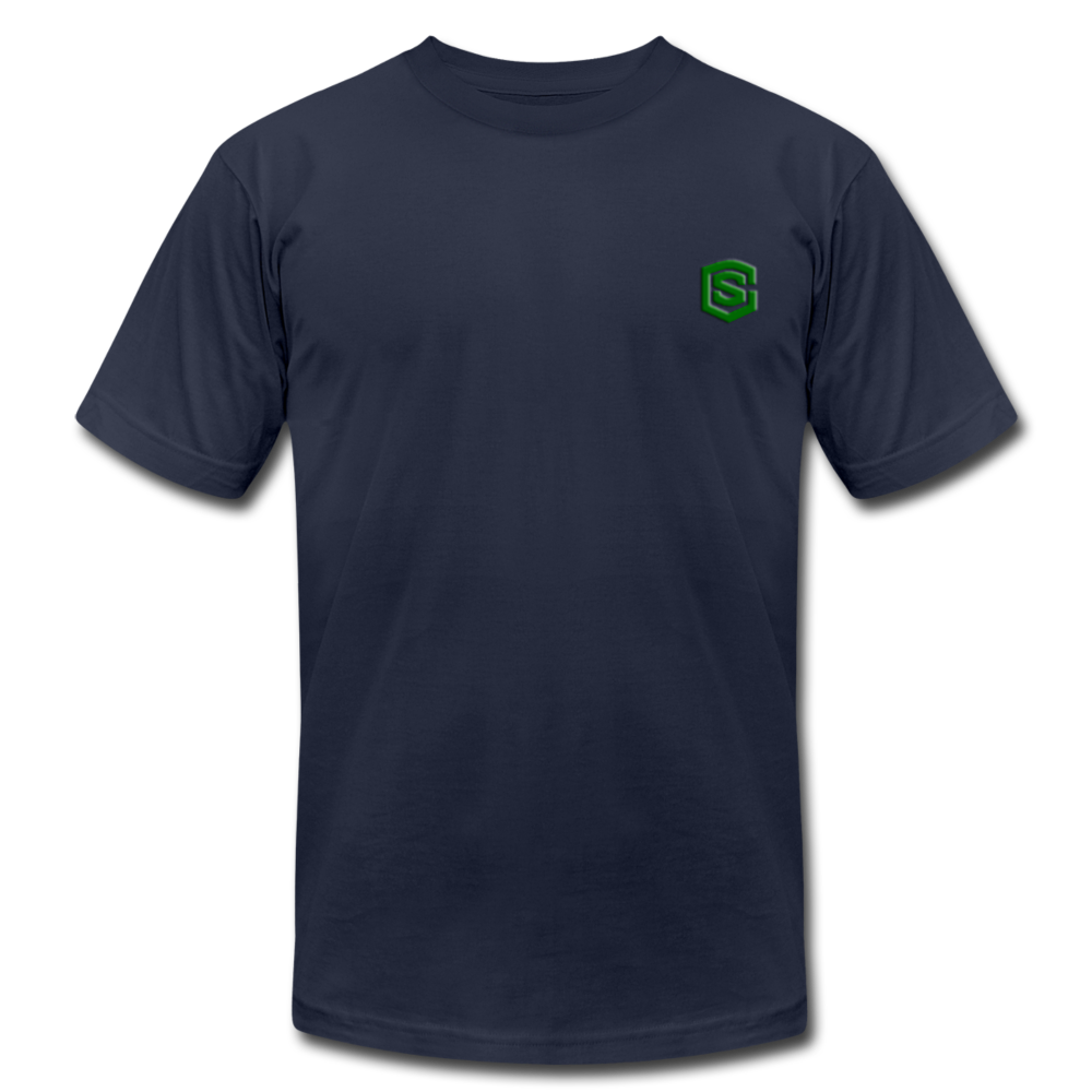 Unisex Jersey T-Shirt by Bella + Canvas WITH GREEN LOGO - navy