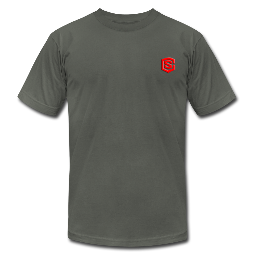 Unisex Jersey T-Shirt by Bella + Canvas WITH RED LOGO - asphalt