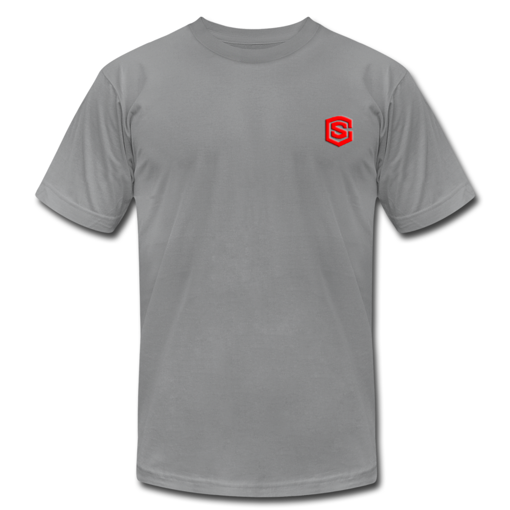 Unisex Jersey T-Shirt by Bella + Canvas WITH RED LOGO - slate