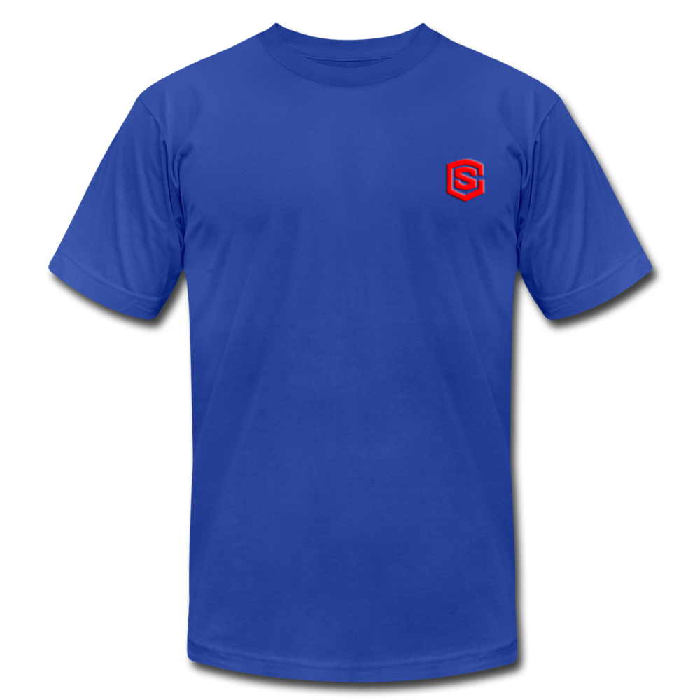 Unisex Jersey T-Shirt by Bella + Canvas WITH RED LOGO - royal blue