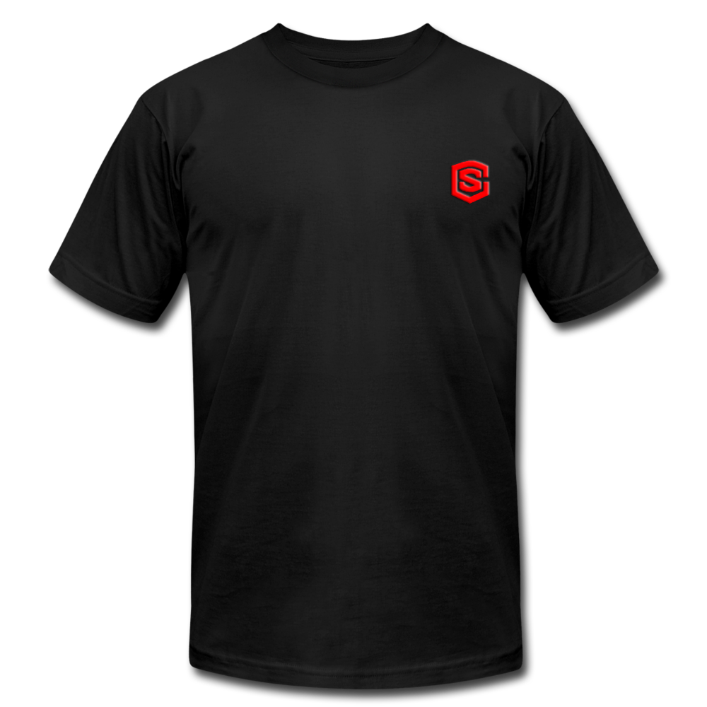 Unisex Jersey T-Shirt by Bella + Canvas WITH RED LOGO - black