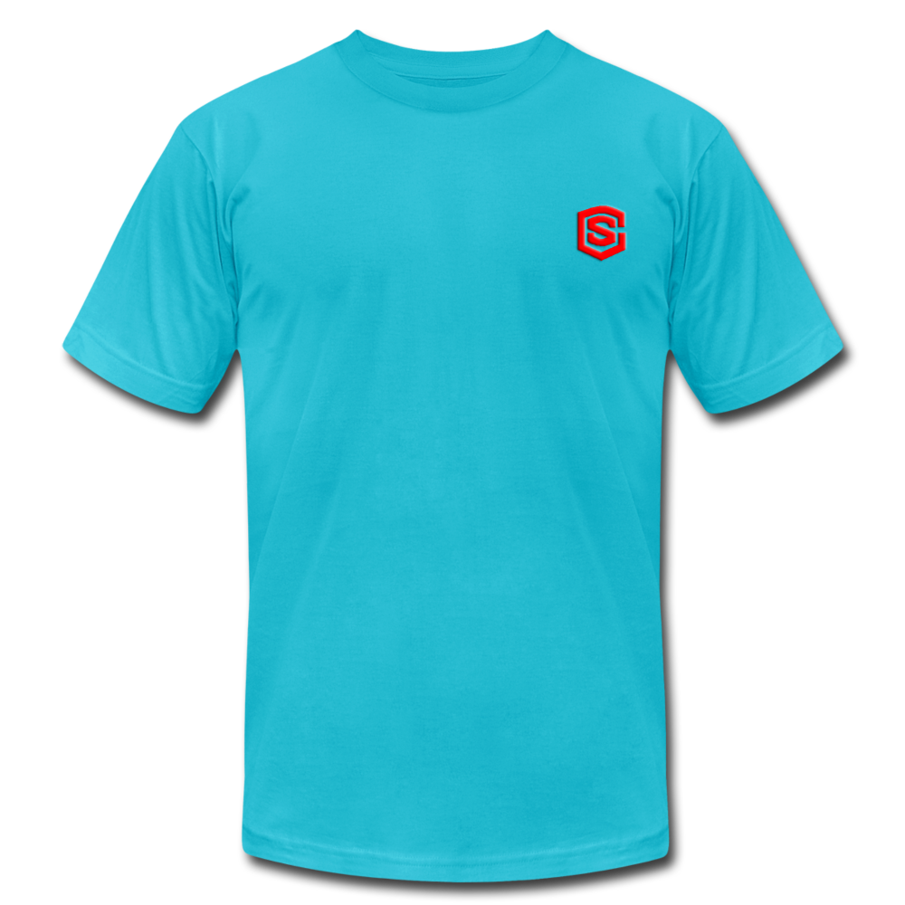 Unisex Jersey T-Shirt by Bella + Canvas WITH RED LOGO - turquoise