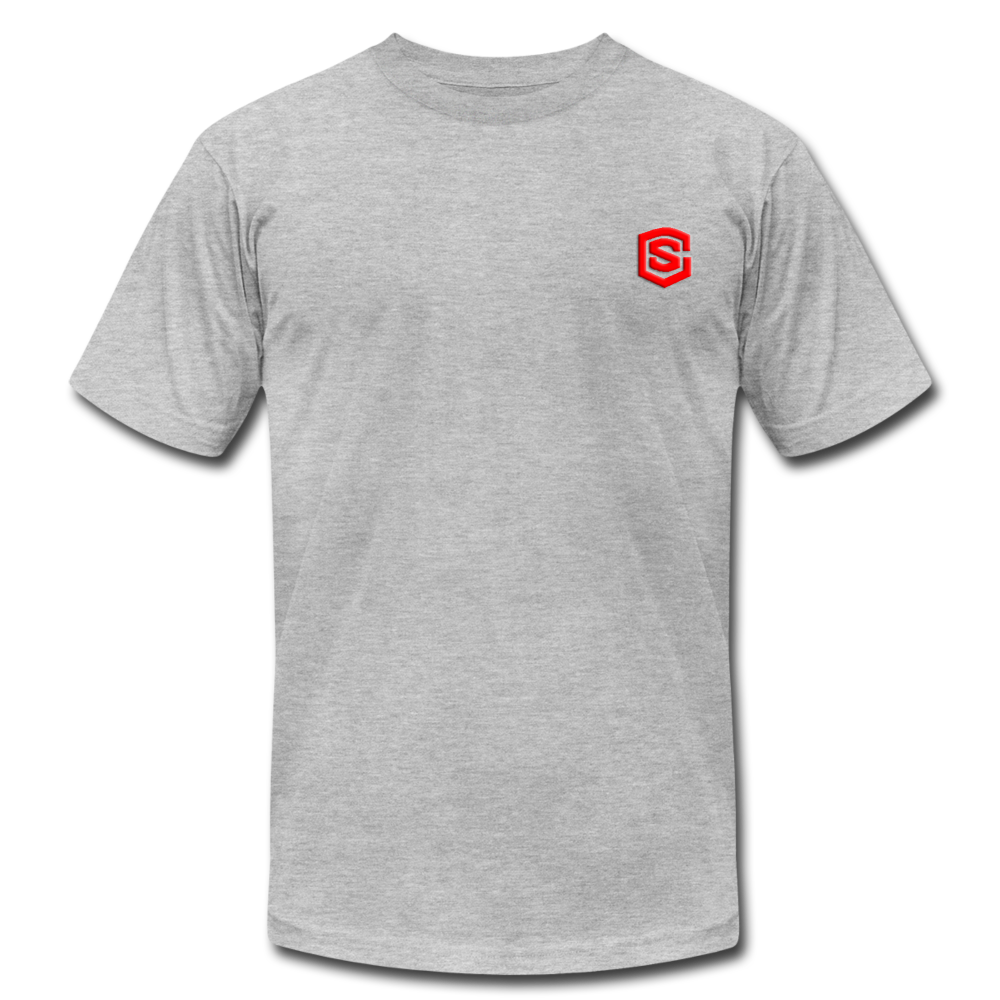 Unisex Jersey T-Shirt by Bella + Canvas WITH RED LOGO - heather gray