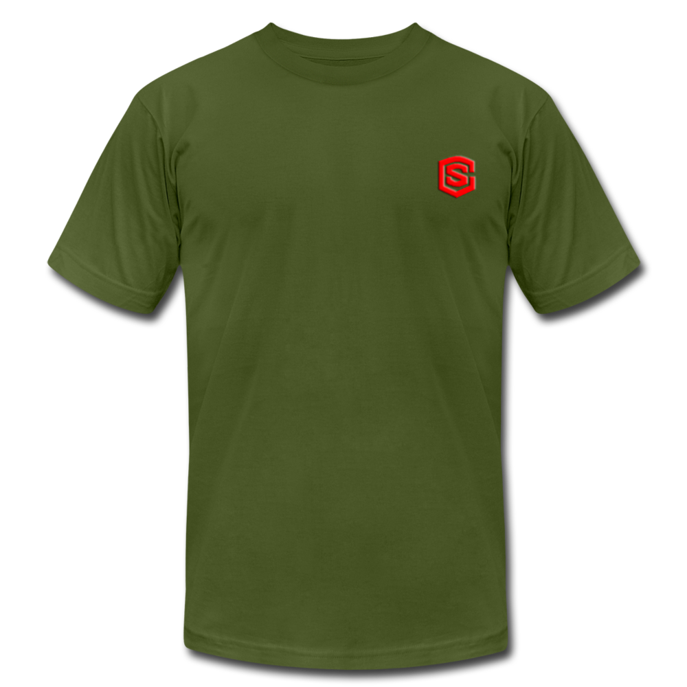 Unisex Jersey T-Shirt by Bella + Canvas WITH RED LOGO - olive