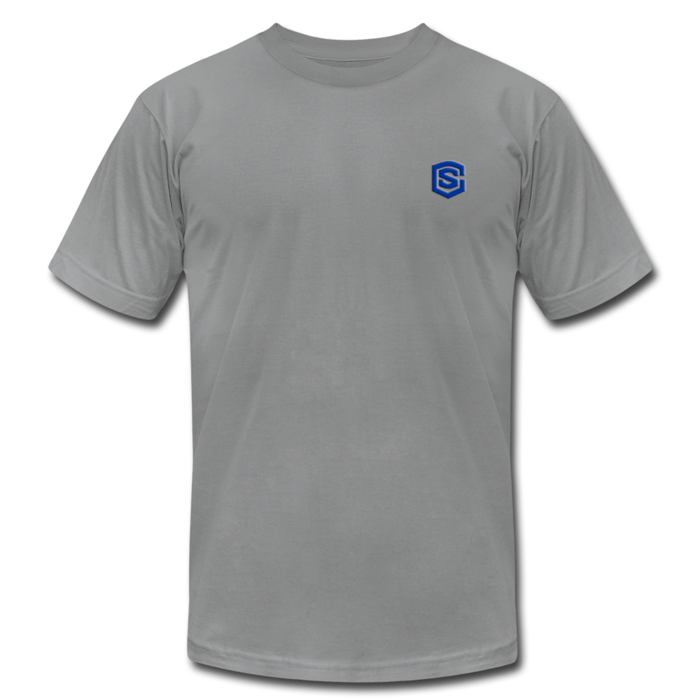 Unisex Jersey T-Shirt by Bella + Canvas WITH BLUE LOGO - slate