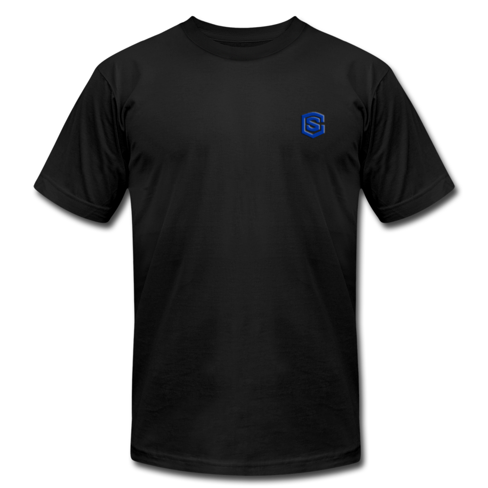 Unisex Jersey T-Shirt by Bella + Canvas WITH BLUE LOGO - black