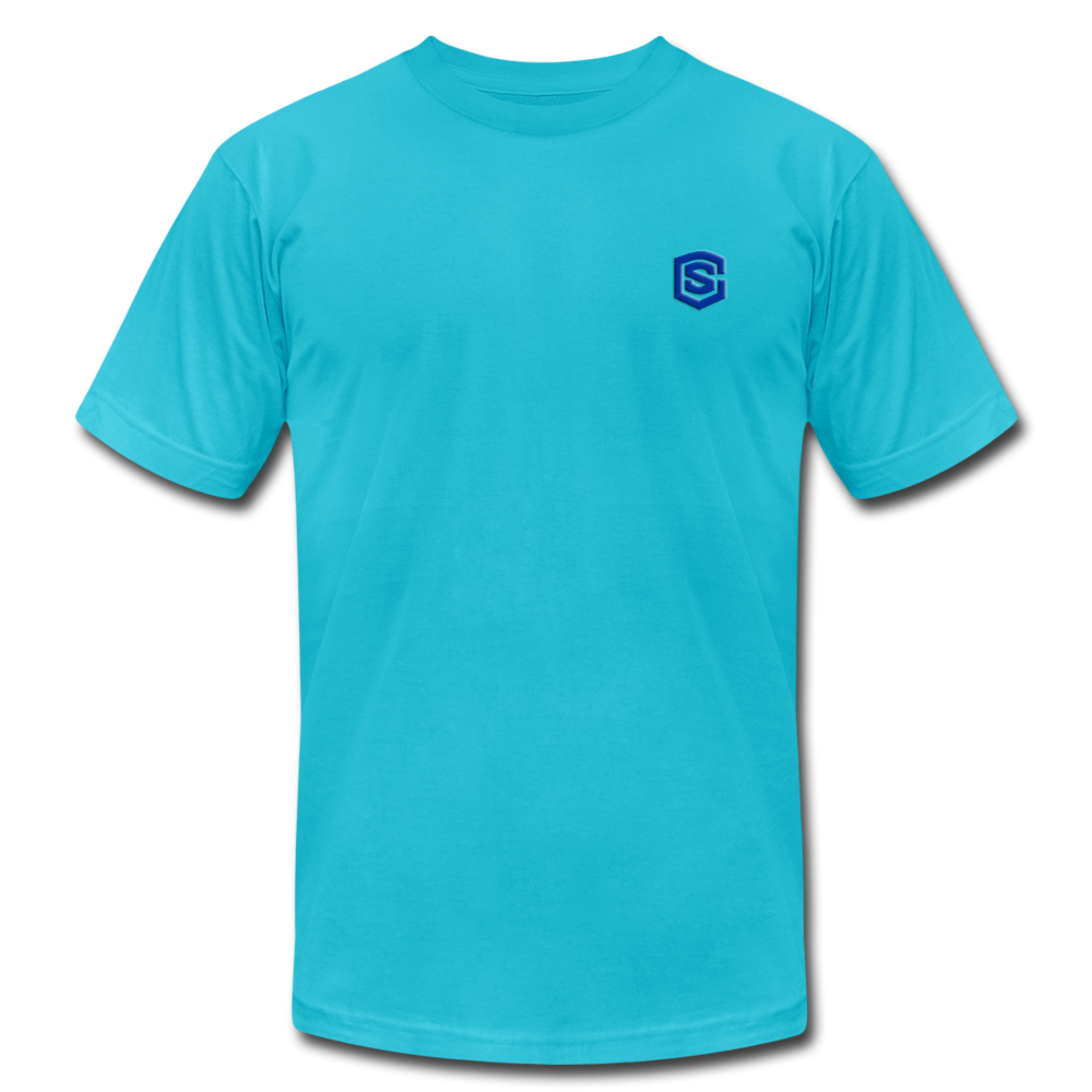 Unisex Jersey T-Shirt by Bella + Canvas WITH BLUE LOGO - turquoise
