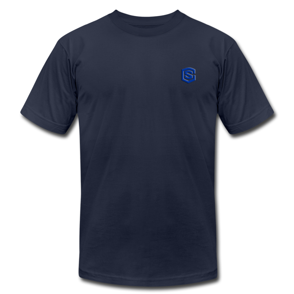 Unisex Jersey T-Shirt by Bella + Canvas WITH BLUE LOGO - navy