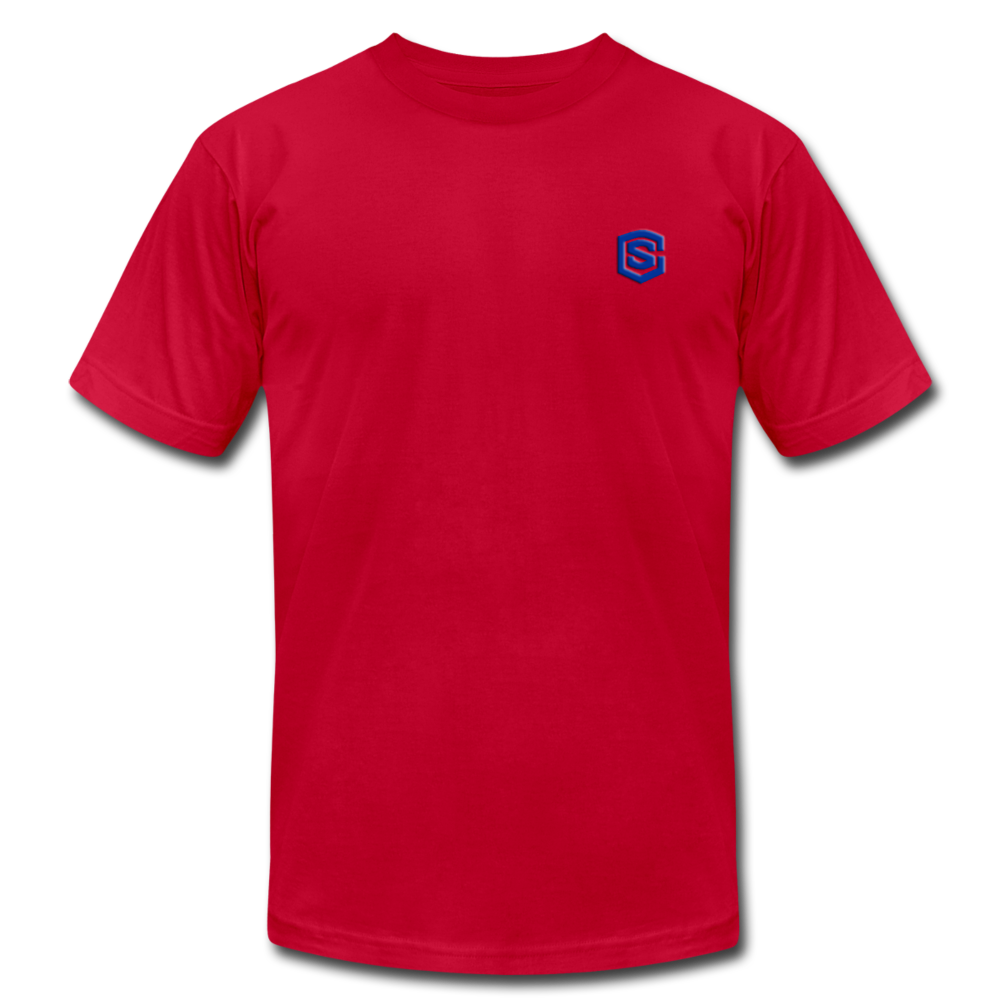 Unisex Jersey T-Shirt by Bella + Canvas WITH BLUE LOGO - red