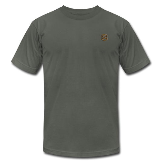 Unisex Jersey T-Shirt by Bella + Canvas WITH BROWN  LOGO - asphalt
