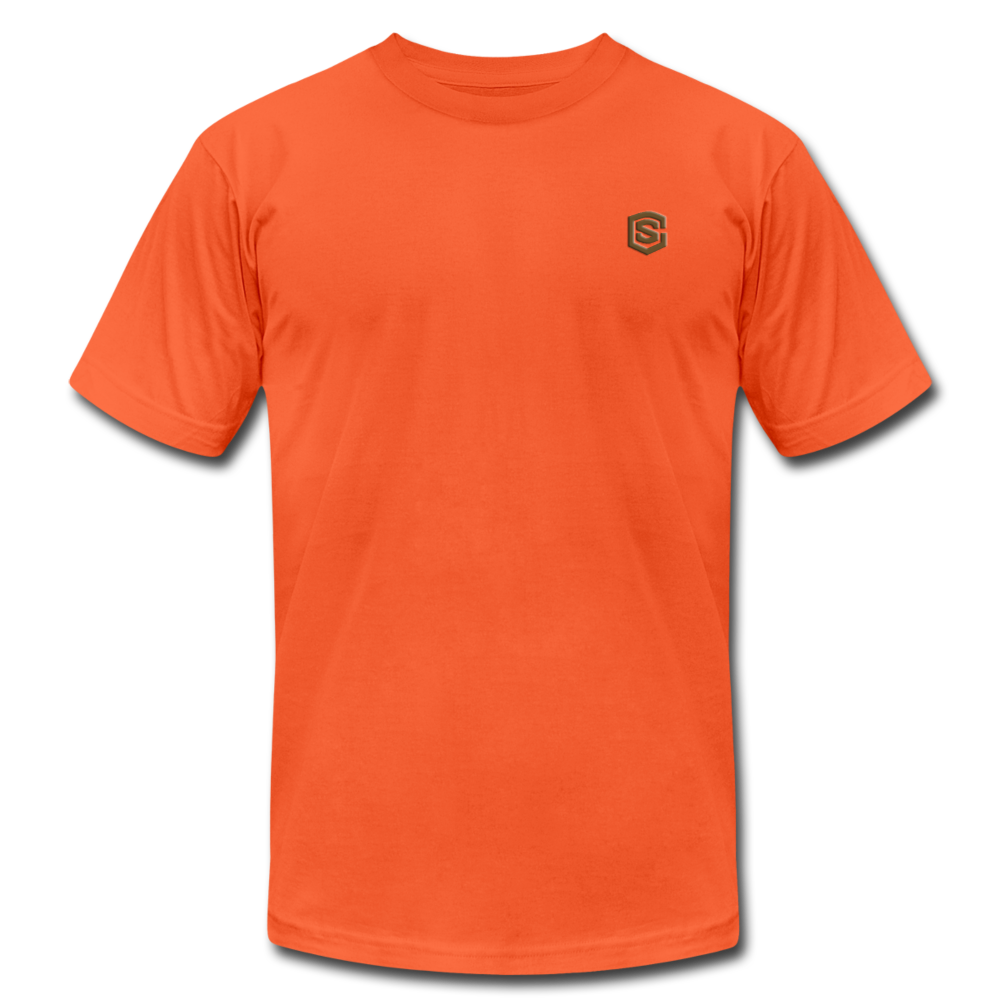 Unisex Jersey T-Shirt by Bella + Canvas WITH BROWN LOGO - orange