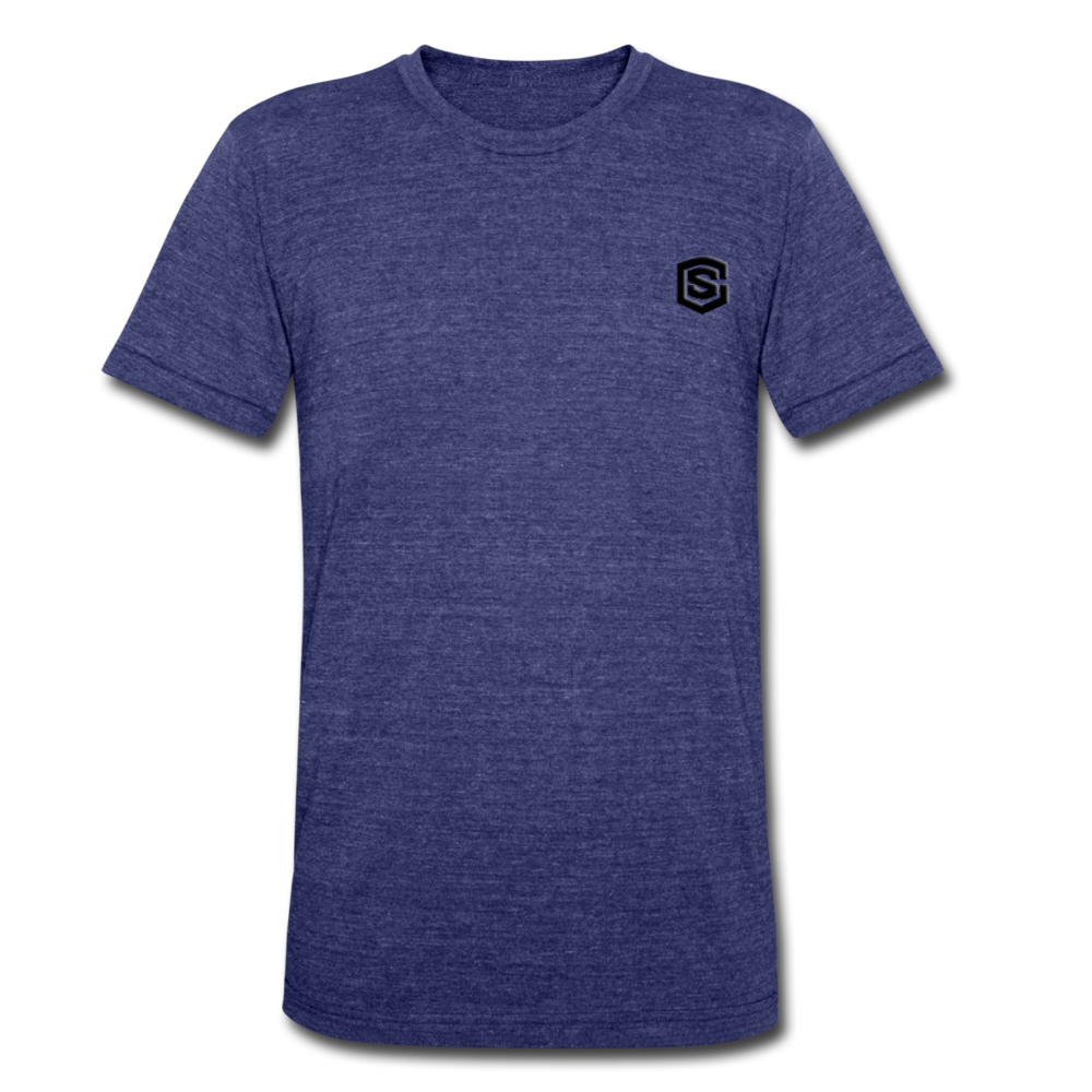 Unisex Tri-Blend T-Shirt WITH BLACK LOGO - heather indigo