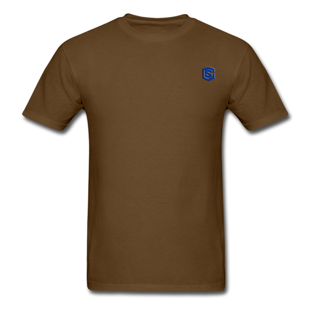 Unisex Classic T-Shirt with BLUE logo - brown