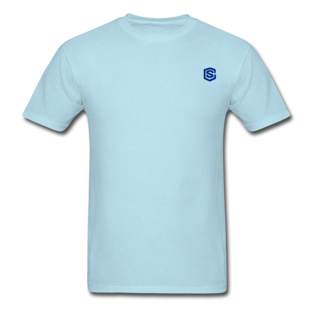 Unisex Classic T-Shirt with BLUE logo - powder blue
