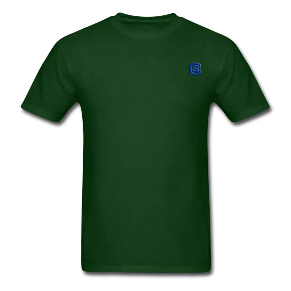 Unisex Classic T-Shirt with BLUE logo - forest green