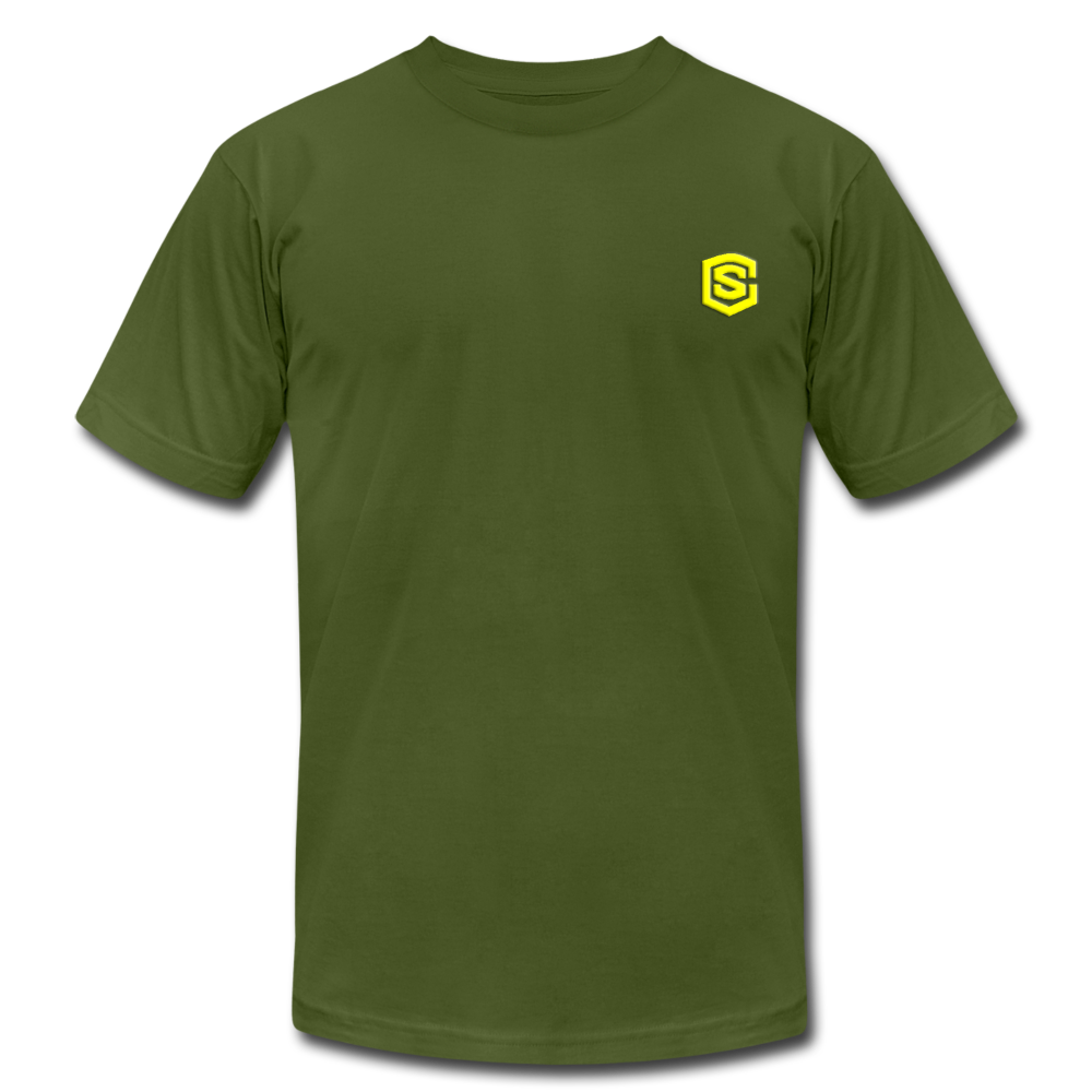 Unisex Jersey T-Shirt by Bella + Canvas WITH YELLOW LOGO - olive