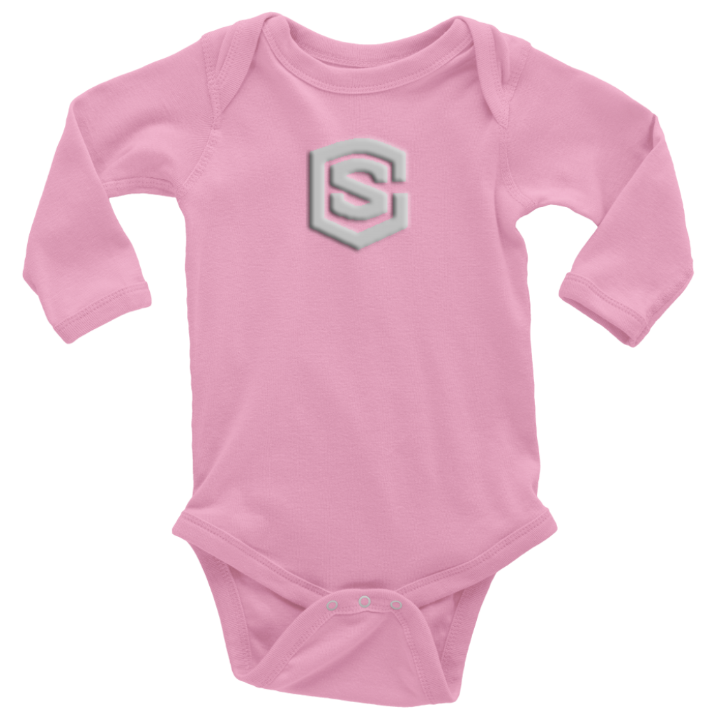 Long Sleeve Baby Bodysuit WITH SILVER LOGO