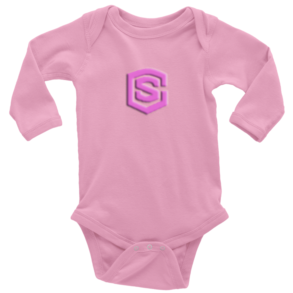 Long Sleeve Baby Bodysuit WITH PINK LOGO