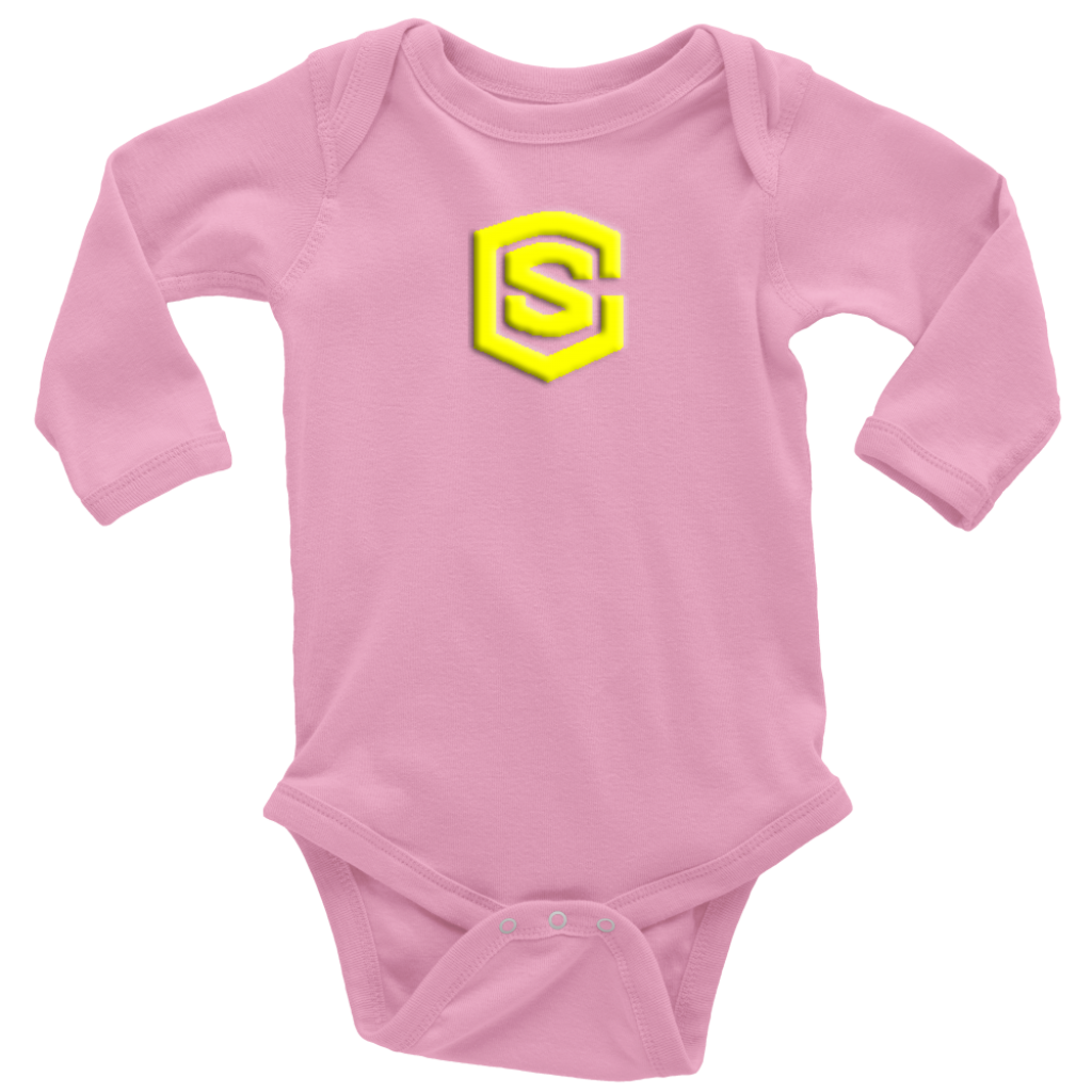 Long Sleeve Baby Bodysuit WITH YELLOW LOGO
