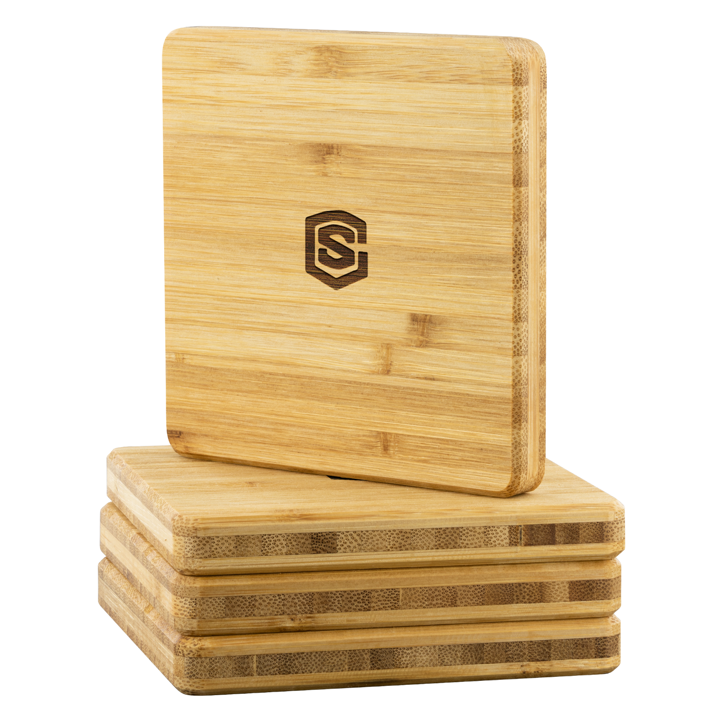 Bamboo Coaster WITH SILIVER LOGO