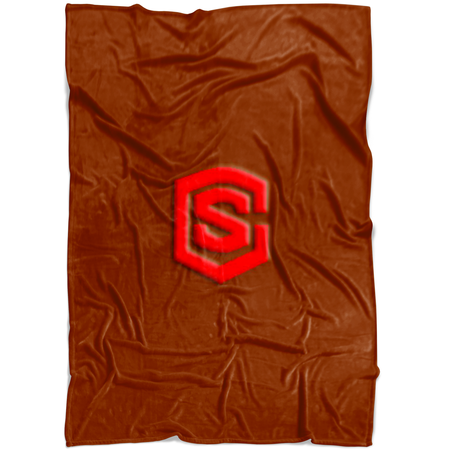 Brown Fleece Blanket Red Logo