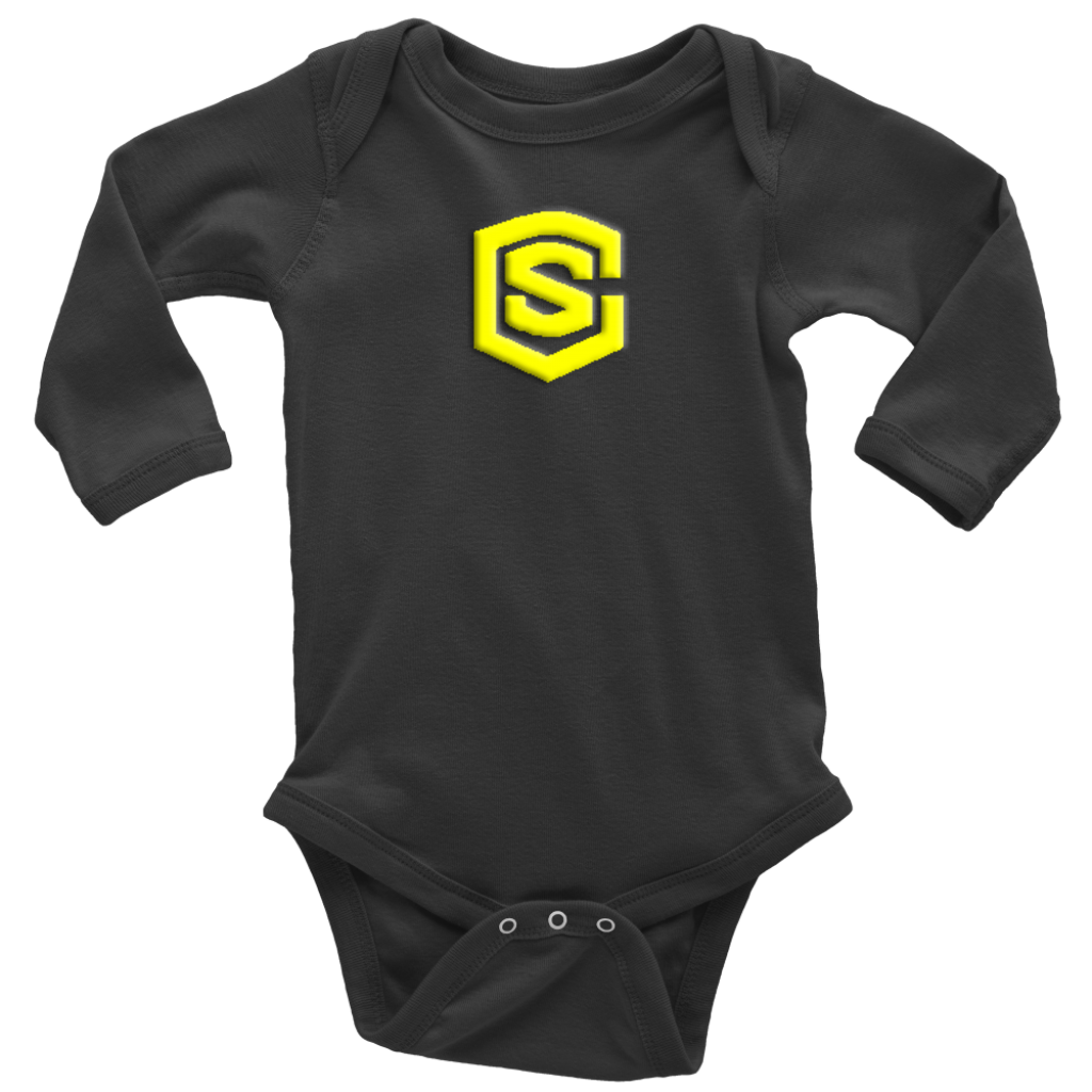 Long Sleeve Baby Bodysuit WITH YELLOW LOGO