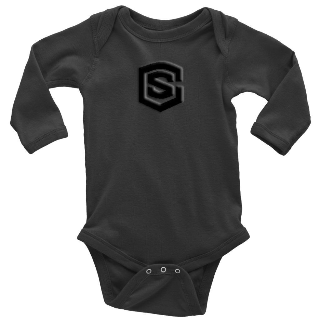 Long Sleeve Baby Bodysuit WITH BLACK LOGO
