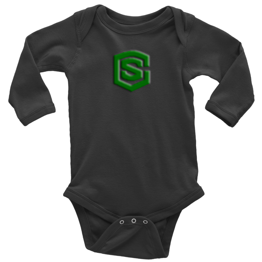 Long Sleeve Baby Bodysuit WITH GREEN LOGO