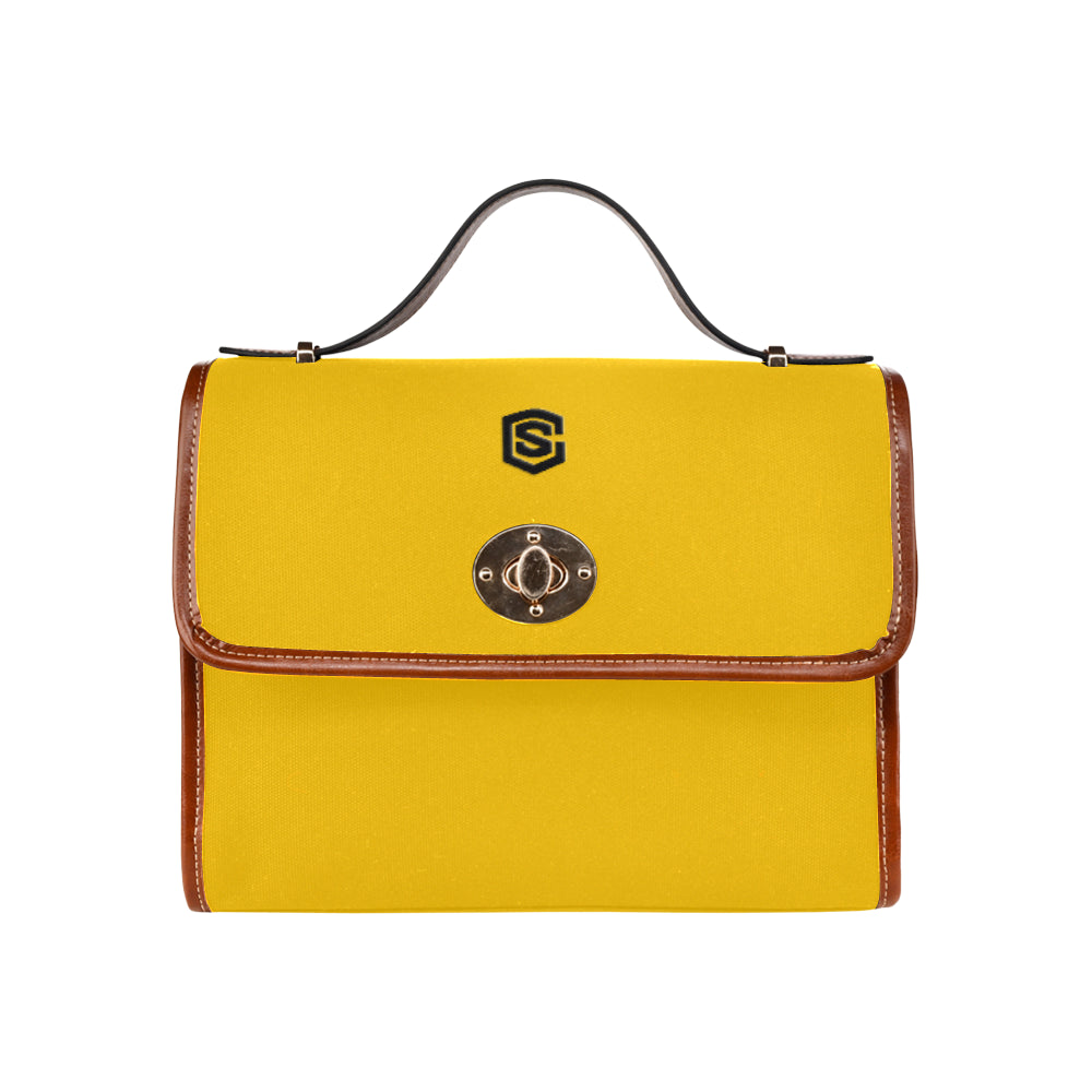 ORANGE WATERFROOF CANVAS BAG black logo Waterproof Canvas Bag/All Over Print (Model 1641)