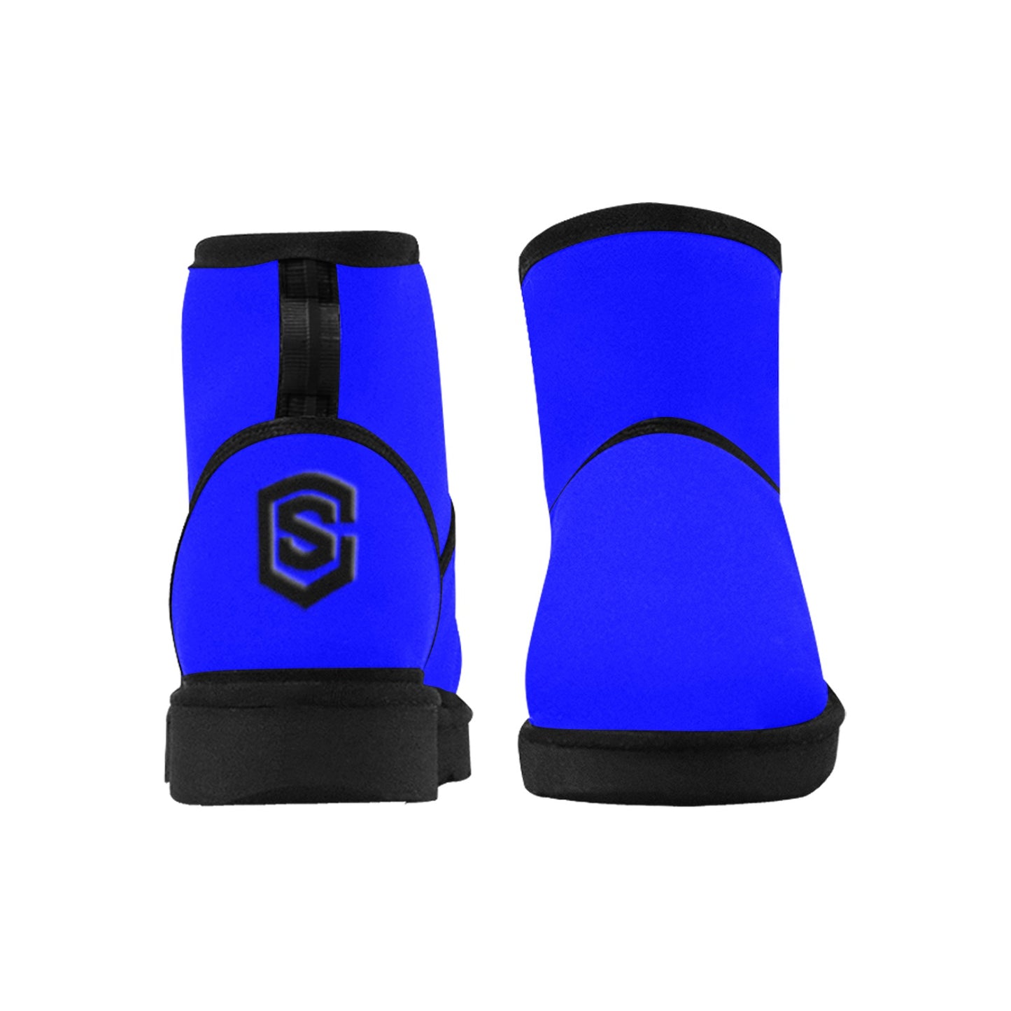 BLUE Low Top Men's Snow Boots WITH BLACK LOGO Low Top Men's Snow Boots (Model 049)