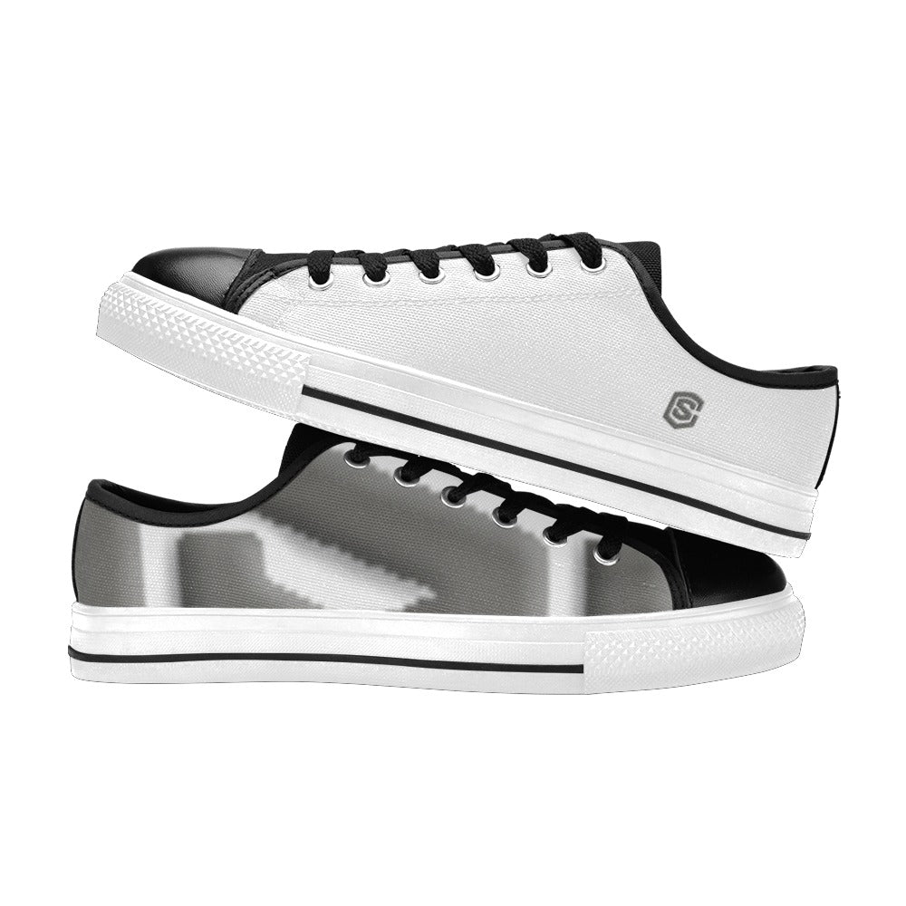Silver logo Men's Classic Canvas Shoes (Model 018)